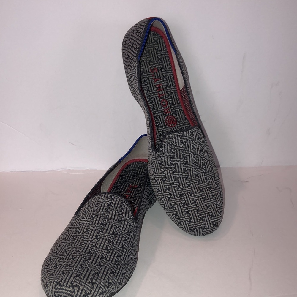 Rothy’s Charcoal Gray Retired Grid Pattern Loafer… - image 3